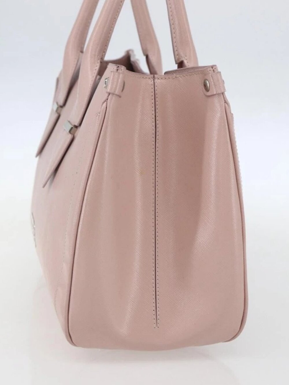 Salvatore Ferragamo Gancini Hand Bag Leather Pink Silver Auth 159143 - Picture 4 of 16